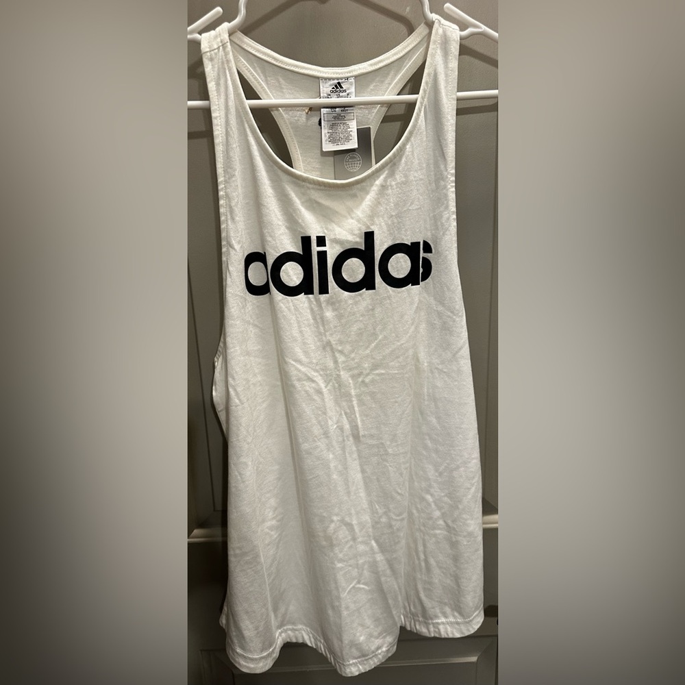Adidas Size L White/Black Tank Top NWT
